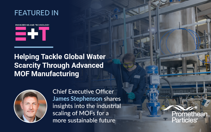 Promethean Featured in Engineering & Technology Article on Atmospheric Water Harvesting